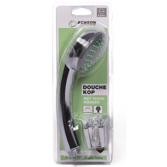 Benson Chromen douchekop met muurbevestiging - 20 cm - Luxe afwerking