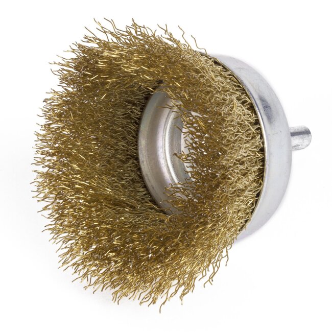 Benson Komborstel voor boormachine - 75 mm diameter - gecoat staaldraad met messing - veelzijdig gebruik