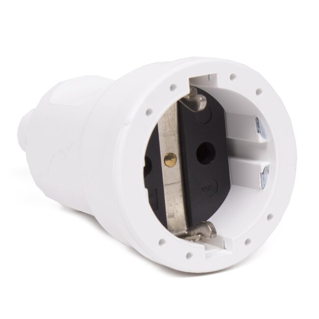 Benson Stekker - PVC - Randaarde - Schroefbevestiging - Wit