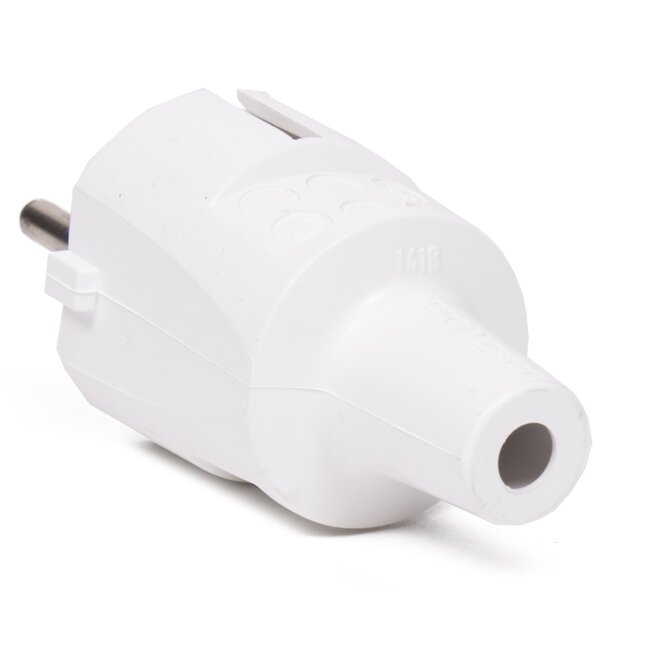 Benson Witte stekker - PVC - randaarde - schroefbevestiging - veilig en betrouwbaar