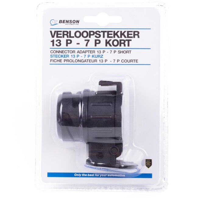 Benson Verloopstekker - 13-polig naar 7-polig - Kunststof - Roestvrij staal - 52 mm - 70 mm