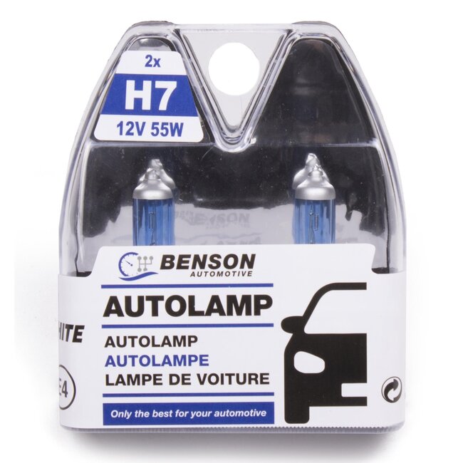 Benson Autolamp H7 - Xenon Super White - 12V 55W - Daglichtkleur - 2 stuks