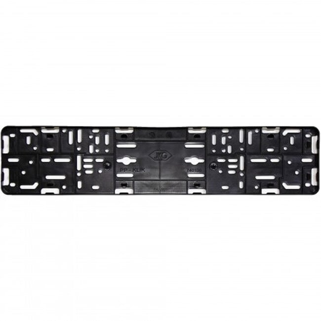 Alti Giri Kentekenplaathouder - polypropyleen - zonder tekstrand, kliksysteem 12 nokjes - 52 x 11 cm - zwart - voor ronde bumpers