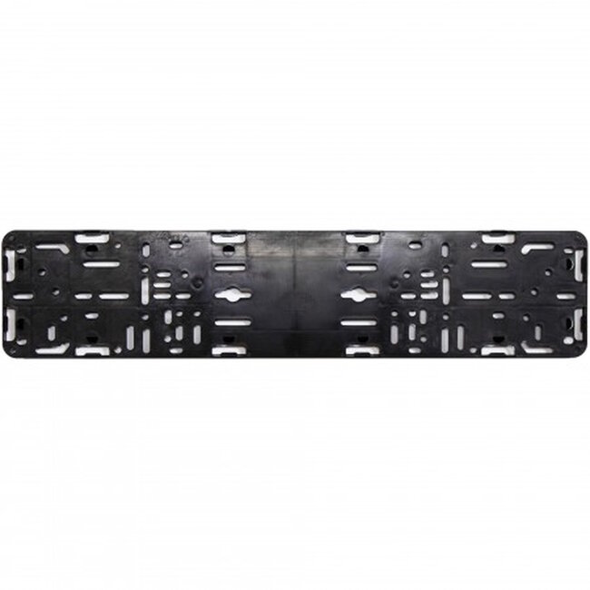 Alti Giri Kentekenplaathouder - polypropyleen - zonder tekstrand, kliksysteem 12 nokjes - 52 x 11 cm - zwart - voor ronde bumpers