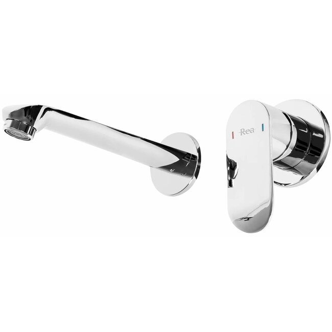 REA Inbouw wastafelmengkraan - eenhendel - chroom - strak design - 16,5 cm uitloop