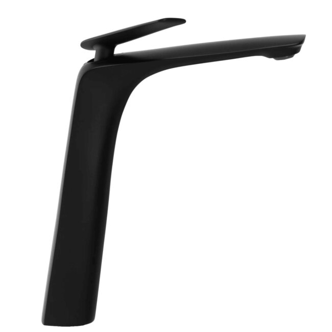 REA Hoog model wastafelkraan - mat zwart - eengreeps - messing - 285 mm hoogte