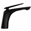 REA Laag model wastafelkraan - mat zwart - eengreeps - messing - 160 mm hoogte