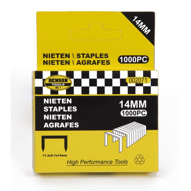 Benson Nietjes - 14 mm - 1000 stuks - stevig en duurzaam