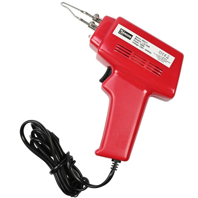 Benson Elektrisch soldeerpistool - 100 Watt - Rood - Inclusief accessoires - Geschikt voor graveren