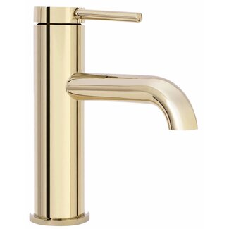 REA Lage wastafelkraan - glanzend goud - eengreeps - messing - 180 mm hoogte