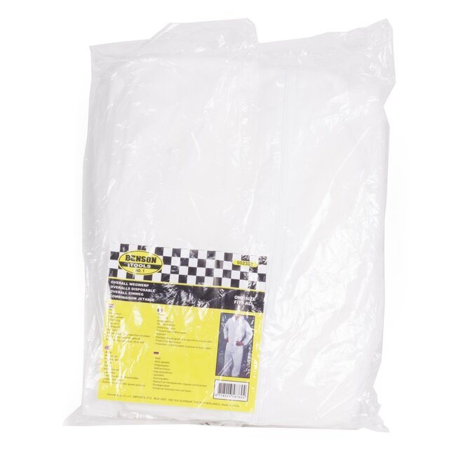Benson Wegwerp overalls - one size - elastische openingen - 10 stuks - wit