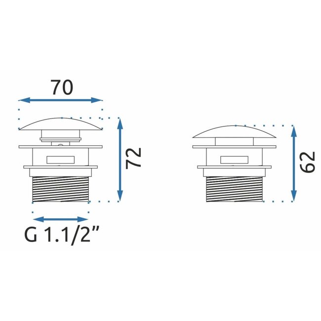 REA Universele wastafel clickwaste - glans goud - kindvriendelijk design