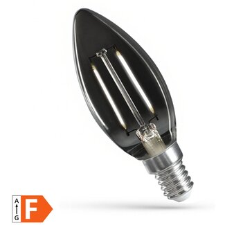 TooLight Filament LED lamp - Kaarsvorm - Smoke look - Warmwit 4000K - E14 fitting - 2,5W - Spatwaterdicht IP54