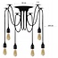 TooLight Retro Spider Plafondlamp - E27 - 6 Lichtpunten - 20 x 150 cm - Zwart