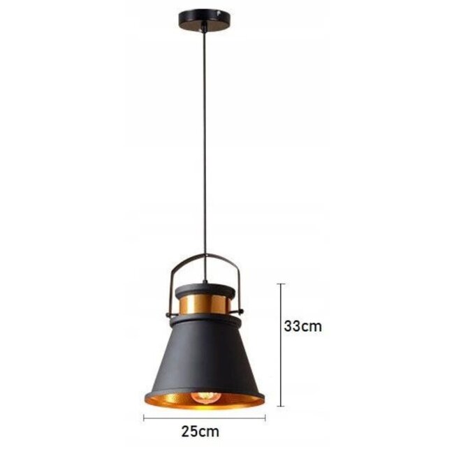 TooLight Elegante hanglamp - zwart/goud - Ø 25 cm - modern design