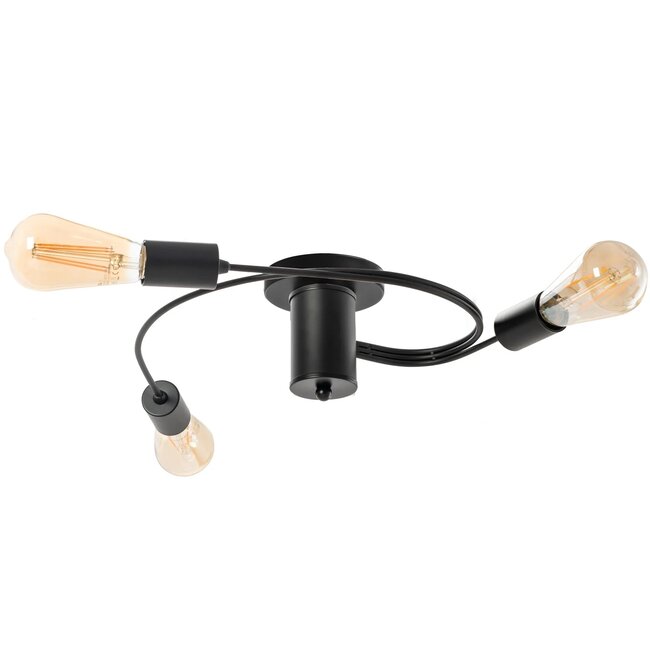 TooLight Plafondlamp - 3 lichtpunten - modern industrieel - zwart