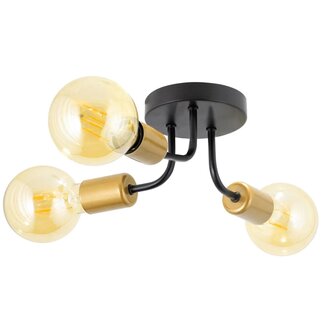 TooLight APP1117-3C Plafondlamp - E27 - 3 Lichtpunten - Zwart/Goud