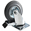Benson Set van 4 transportwielen - 100 mm - zwenkwiel met rem en bokwiel - rubberen band - stalen velg