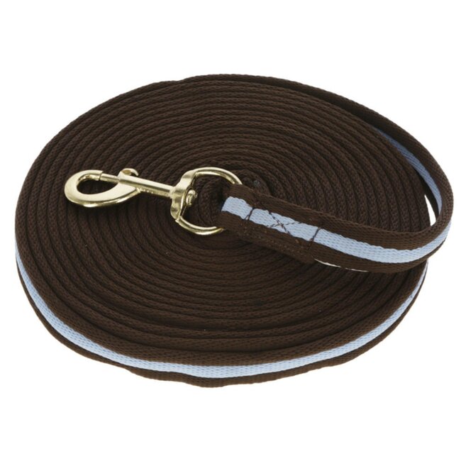 MM Eurotool Longeerlijn - 8 meter - Softgrip - Bruin/Licht Blauw - Veilig en Comfortabel