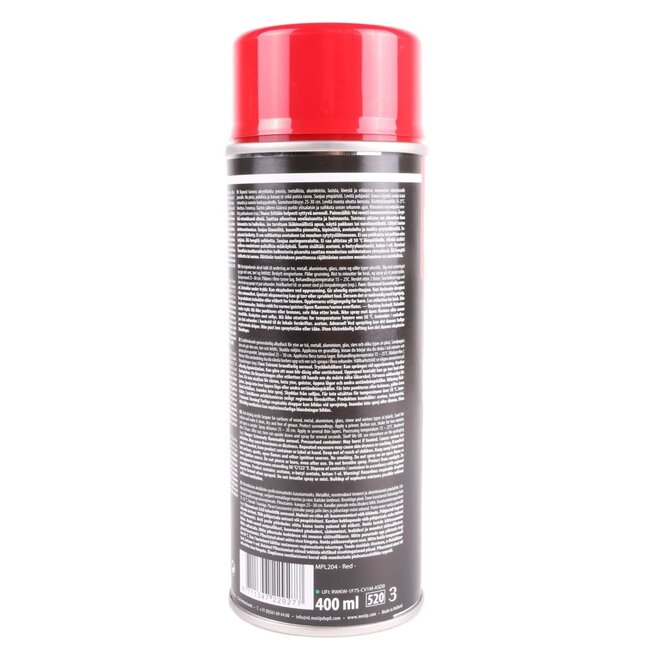 MPL Verf spuitbus - sneldrogend - rood - 400 ml - metalen oppervlakken