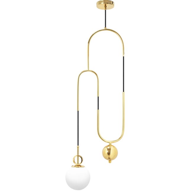 TooLight APP482-1CP Hanglamp - E27 - Ø 15 cm - Wit/Goud