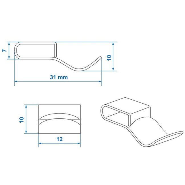 ProPlus Chassisklem - Staal - Ø 6 mm Kabel - 31 x 10 x 12 mm - Zilver