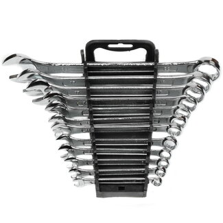 Benson 12-delige ring- en steeksleutelset - 6 tot 22 mm - 12-hoekige bekken - Hoogwaardig materiaal