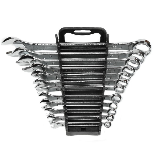 Benson 12-delige ring- en steeksleutelset - 6 tot 22 mm - 12-hoekige bekken - Hoogwaardig materiaal