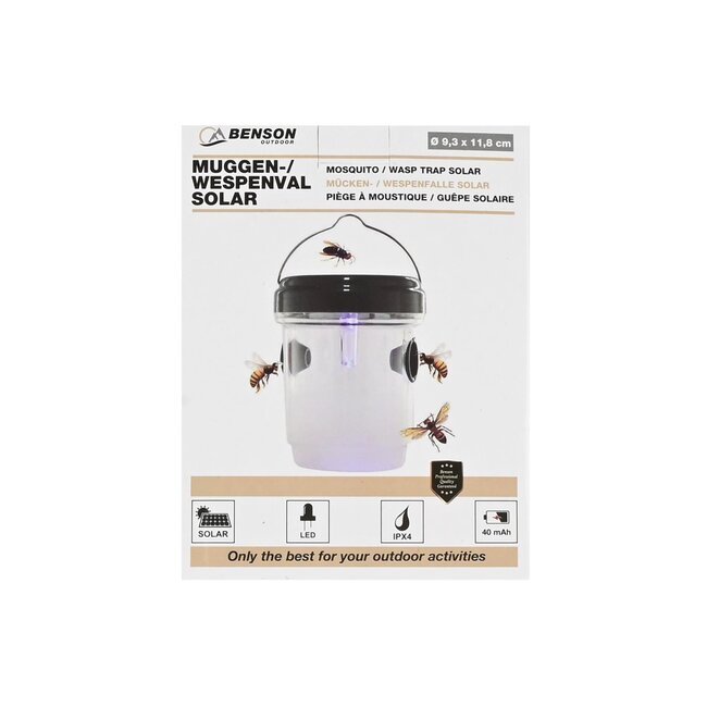 Benson Wespen- en muggenval - Solar - Groen - Ø 9,3 x 11,8 cm - Gifvrij - Weerbestendig