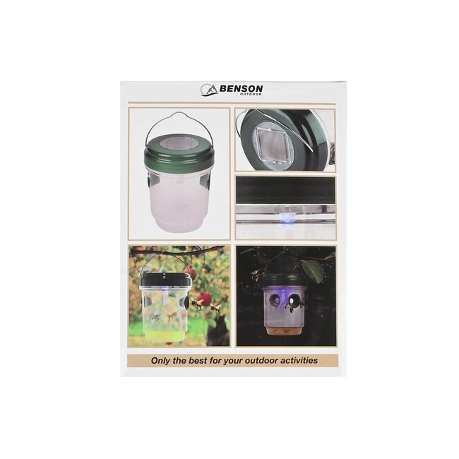 Benson Wespen- en muggenval - Solar - Groen - Ø 9,3 x 11,8 cm - Gifvrij - Weerbestendig