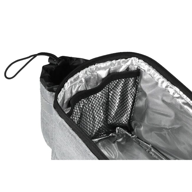 Lastpak Fiets koeltas - 7 liter - met schouderriem en extra opbergvak - grijs