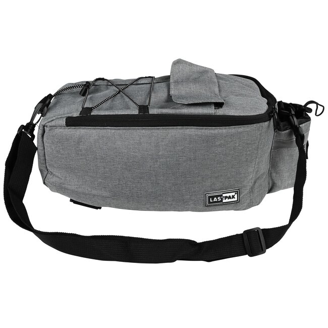 Lastpak Fiets koeltas - 7 liter - met schouderriem en extra opbergvak - grijs