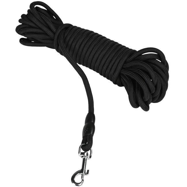 Benson Zoeklijn voor honden - nylon en metaal - 10 meter - zwart