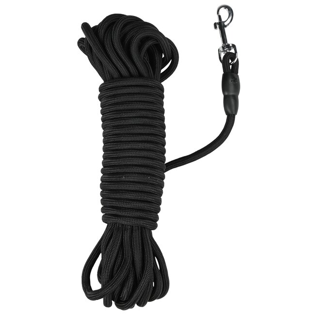 Benson Zoeklijn voor honden - nylon en metaal - 10 meter - zwart