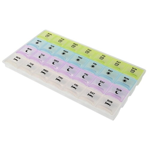 Benson Pillendoos - 7 Dagen - 4 Vakken Per Dag - 21.5 x 12 x 2.5 cm Benson Pillendoos - 7 Dagen - 4 Vakken Per Dag - 21.5 x 12 x 2.5 cm