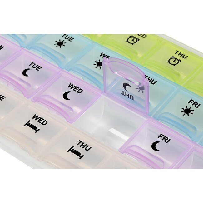 Benson Compacte pillendoos - 7 dagen - 4 vakken per dag - draagbaar en duurzaam