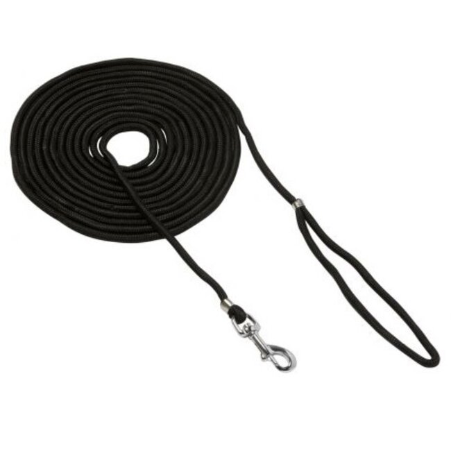 Benson Zoeklijn voor honden - nylon en metaal - 5 meter - zwart - Ø 6 mm