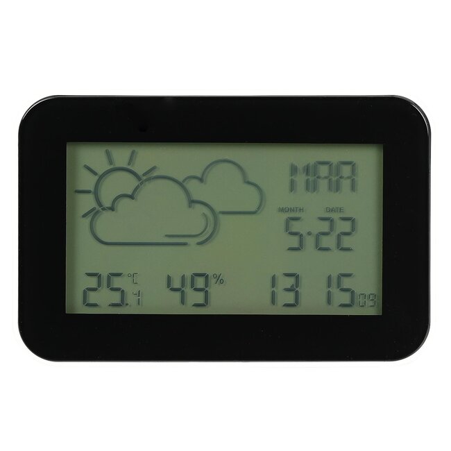 Benson Compact weerstation - thermometer en alarmklok - 11 x 7,3 cm
