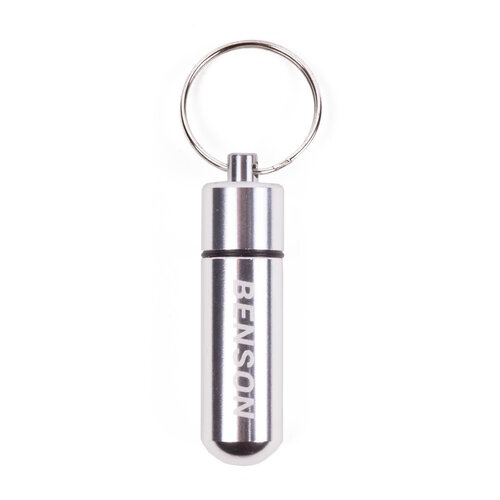 Benson Zilveren Aluminium Pillendoosje voor Aan Sleutelhanger - 52 x - Ø 14 mm Benson Zilveren Aluminium Pillendoosje voor Aan Sleutelhanger - 52 x - Ø 14 mm