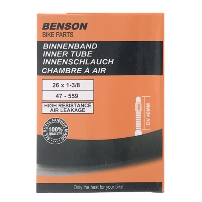 Benson Binnenband butyl - 26 inch - Dunlop ventiel 25 mm - zwart