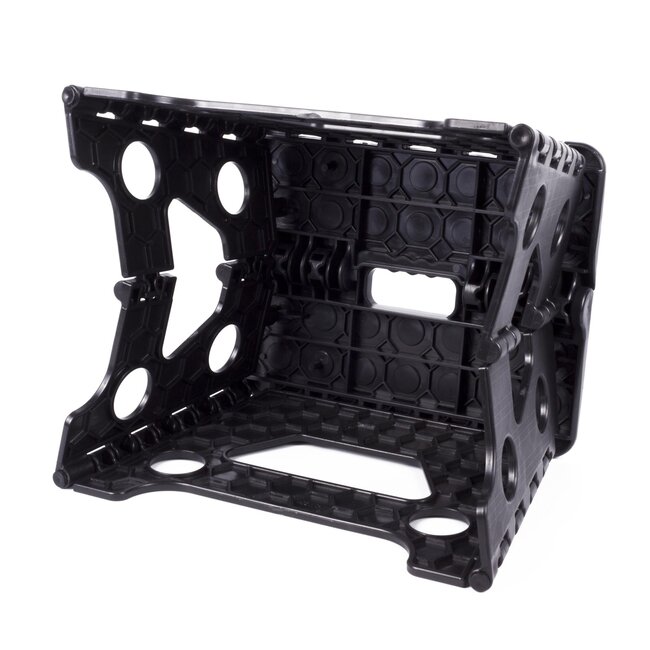 Benson Opvouwbare kruk - zwart met witte stippen - compact en draagbaar - 23 x 19 x 19 cm