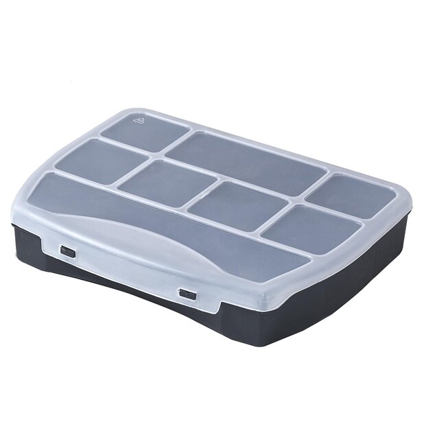 Benson Opbergbox - 8 vakken - doorzichtige deksel - 19 x 16 x 4 cm - compact ontwerp