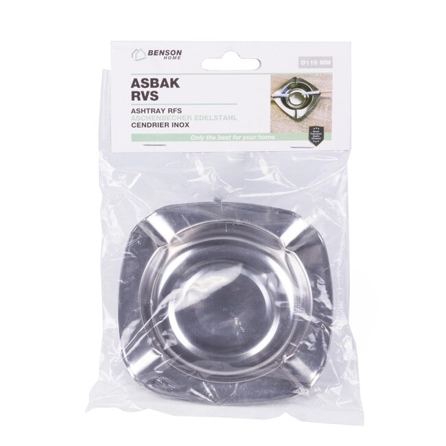 Benson Stapelbare RVS asbak - Ø 115 mm - Compact ontwerp