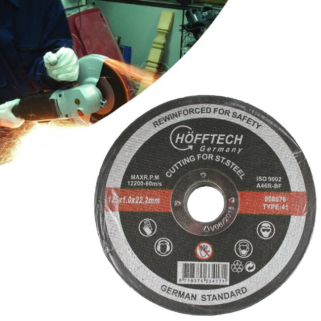 Hofftech Ultradunne doorslijpschijf - 125 mm - 1 mm dik - RVS en staal