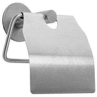 REA 322219 Toiletrolhouder met Klep - Vierkant - 7.5 x 13 cm - Geborsteld Nikkel