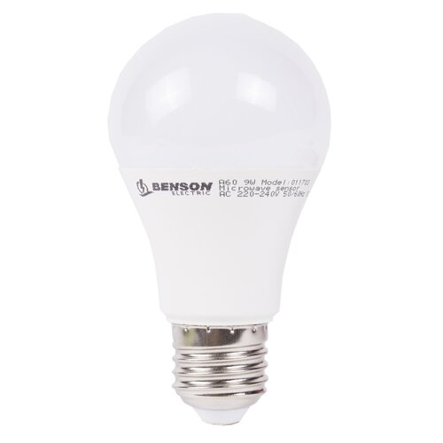 Benson LED E27 Lamp met Bewegings PIR Sensor 9W - 2700K Benson LED E27 Lamp met Bewegings PIR Sensor 9W - 2700K