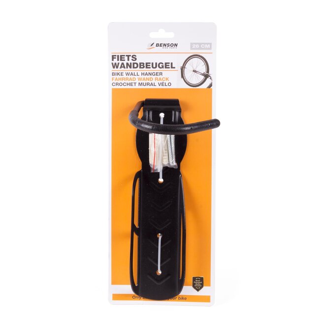 Benson Ruimtebesparende fietshaak - metaal - maximaal 30 kg - inclusief bevestigingsmateriaal