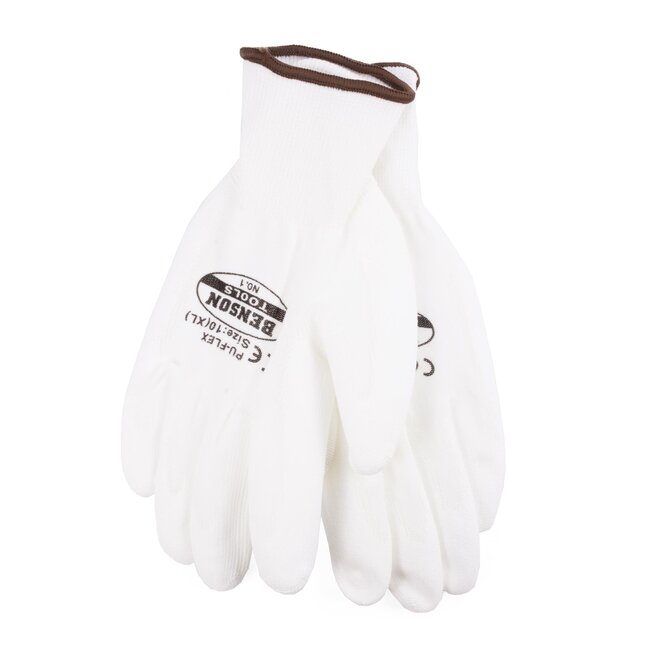 Benson Werkhandschoenen - PU Flex Nylon - Schilderen - Maat 10 (XL) - Wit