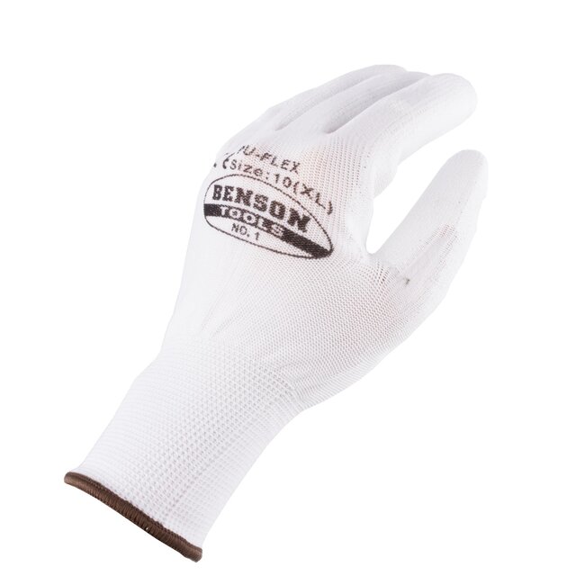 Benson Werkhandschoenen - PU Flex Nylon - Schilderen - Maat 10 (XL) - Wit