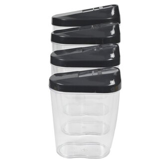 Benson 4-delige voorraadpotten - BPA-vrij - luchtdicht - verschillende maten - doorzichtig ontwerp